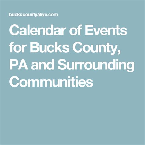 Bucks County Calendar Of Events 2022